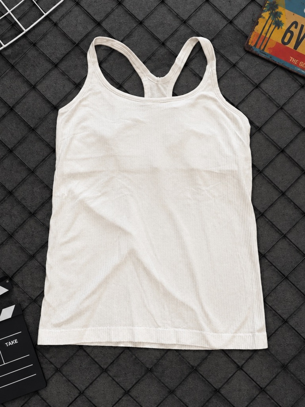 lululemon athletica white Racerback Tank - great condition- size 12